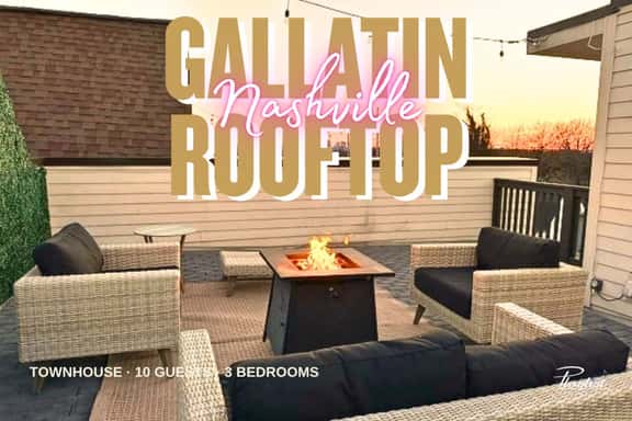 East Nash 3BR/3.5BA | Rooftop Fire Pit + Views - Image 1